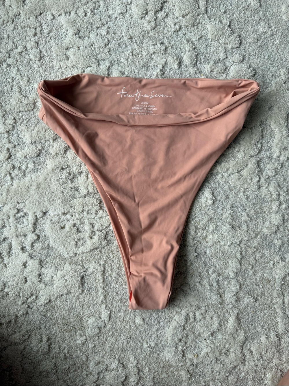 Fourth & Seven High-Cut Bikini Bottom in Rose Tan